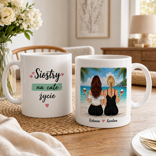 KUBEK „PRZYJACIÓŁKI” – dla mamy, siostry, kuzynki, na prezent 330 ml