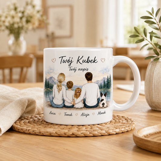 KUBEK „CAŁA RODZINKA” – dla mamy, siostry, taty, na prezent 330 ml