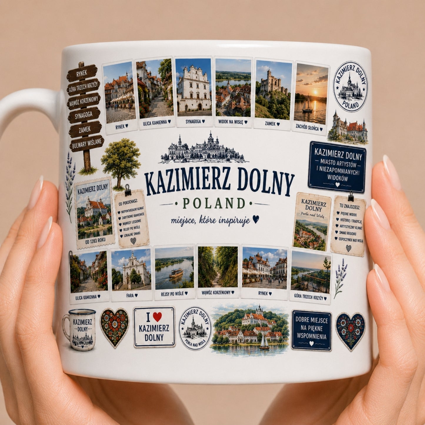 Kubek z Kazimierza Dolnego 330 ml – Wiśła, renesans, pamiątka
