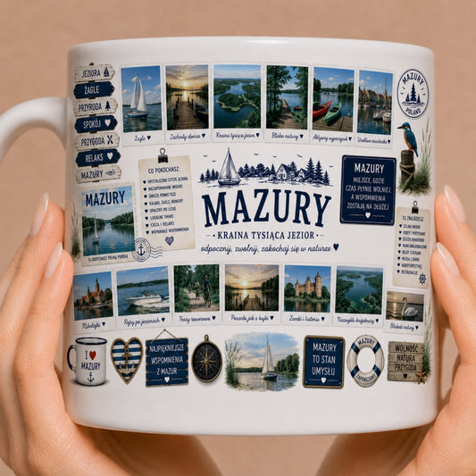 Kubek z Mazur 330 ml – Kraina Tysiąca Jezior, pamiątka z wakacji