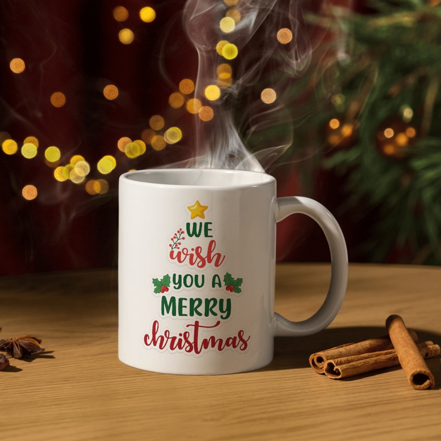 Kubek ceramiczny Merry Christmas 330 ml – swiateczny prezent z napisem Wesoly Boze Narodzenie