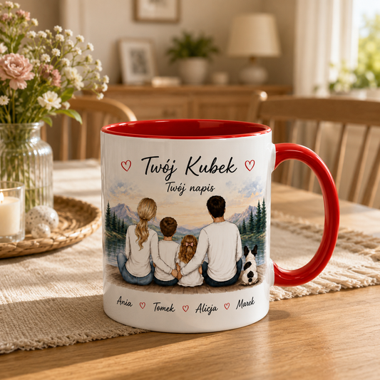 KUBEK „CAŁA RODZINKA” – dla mamy, siostry, taty, na prezent 330 ml