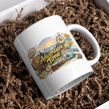 Kubek ceramiczny Adventure Time 330 ml z nadrukiem – prezent dla miłośników podróży