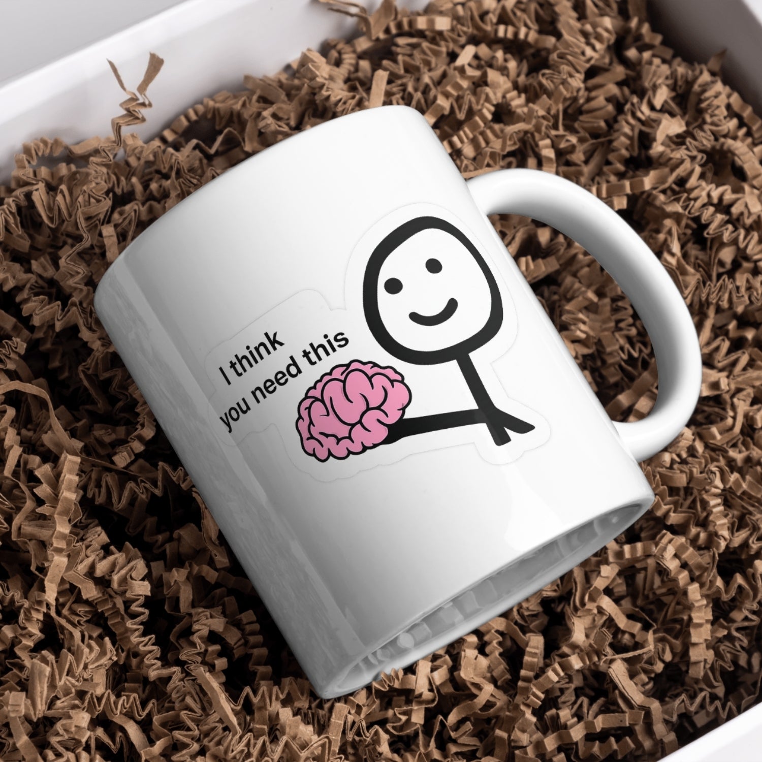 Kubek ceramiczny I Think You Need This 330 ml – zabawny prezent z mózgiem